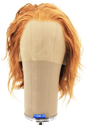 [ATB-REF-00464] Woman Wig, Back Wefted Front Handtied in Theatre Frontlace, Human Hair,  10.inch/27cm,  Irish Red