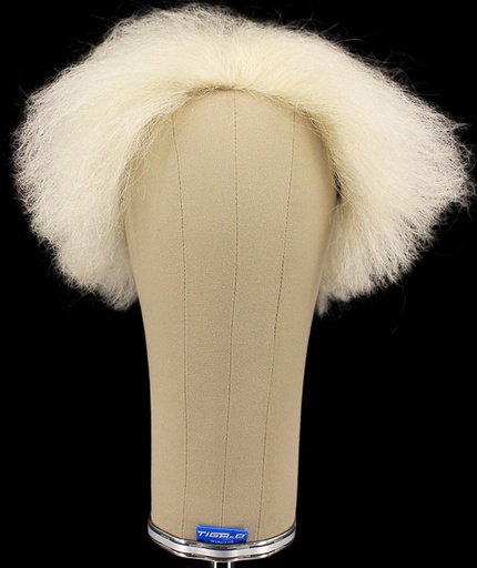 [ATB-REF-00481] Herrenperücke, Tressiert mit Bänderansatz, Büffelhaar, 6-17cm(2.3-6.7inch), Weiss