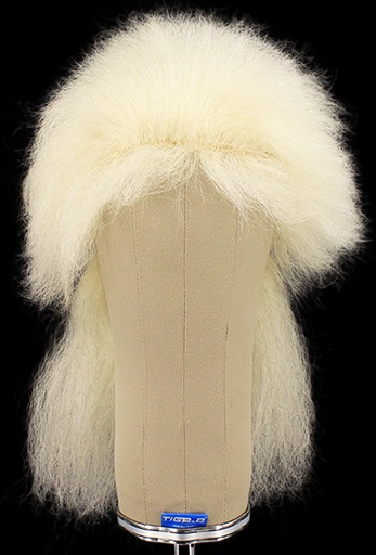 [ATB-REF-00487] Herrenperücke, Tressiert mit Bänderansatz, Büffelhaar, 13-26cm (5.11-10.23inch), Weiss