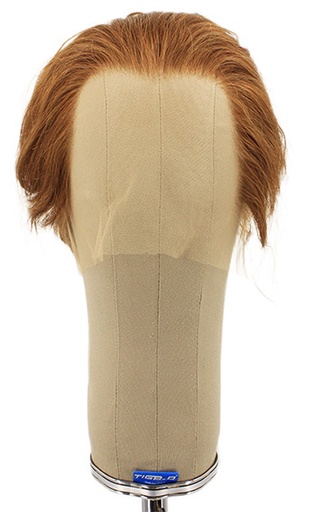 [ATB-REF-00489] Herrenperücke, 100% Handgeknüpft in Theater Ansatztüll, Echthaar 7-17cm(2.8-6.7inch), Braun