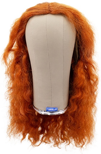 [ATB-REF-00490] Damenperücke, 100% Handgeknüpft mit Bänderansatz mit Panel Tressiert, Büffelhaar, 25cm/9.8inch, Benutzerdefiniert Orange