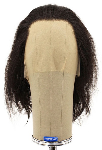 [ATB-REF-00572] Woman Wig, Back Wefted Front Handtied in Theatre Lace Front, Human Hair 9-10inch(23-26cm ), Dark Brown