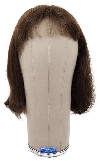 [ATB-REF-00206] Woman Wig, Back Wefted Top Handtied in Hard Front, Human Hair, 3-9.8inch (8-25cm), color Medium Brown