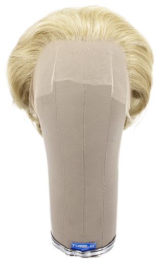 [ATB-REF-00474] Herrenperücke, 100% Handgeknüpft in Theatre Ansatztüll, Echthaar 11cm/4.33inch , Hellgrau