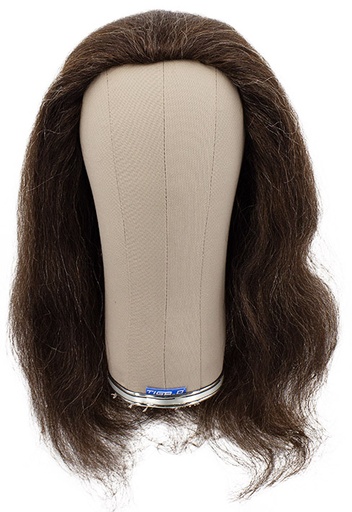 [ATB-REF-00515] Woman Wig, Full Wefted with Under Knotting Around in Hard Front, Yak Hair,  19inch/50cm, Dark Brown Grey